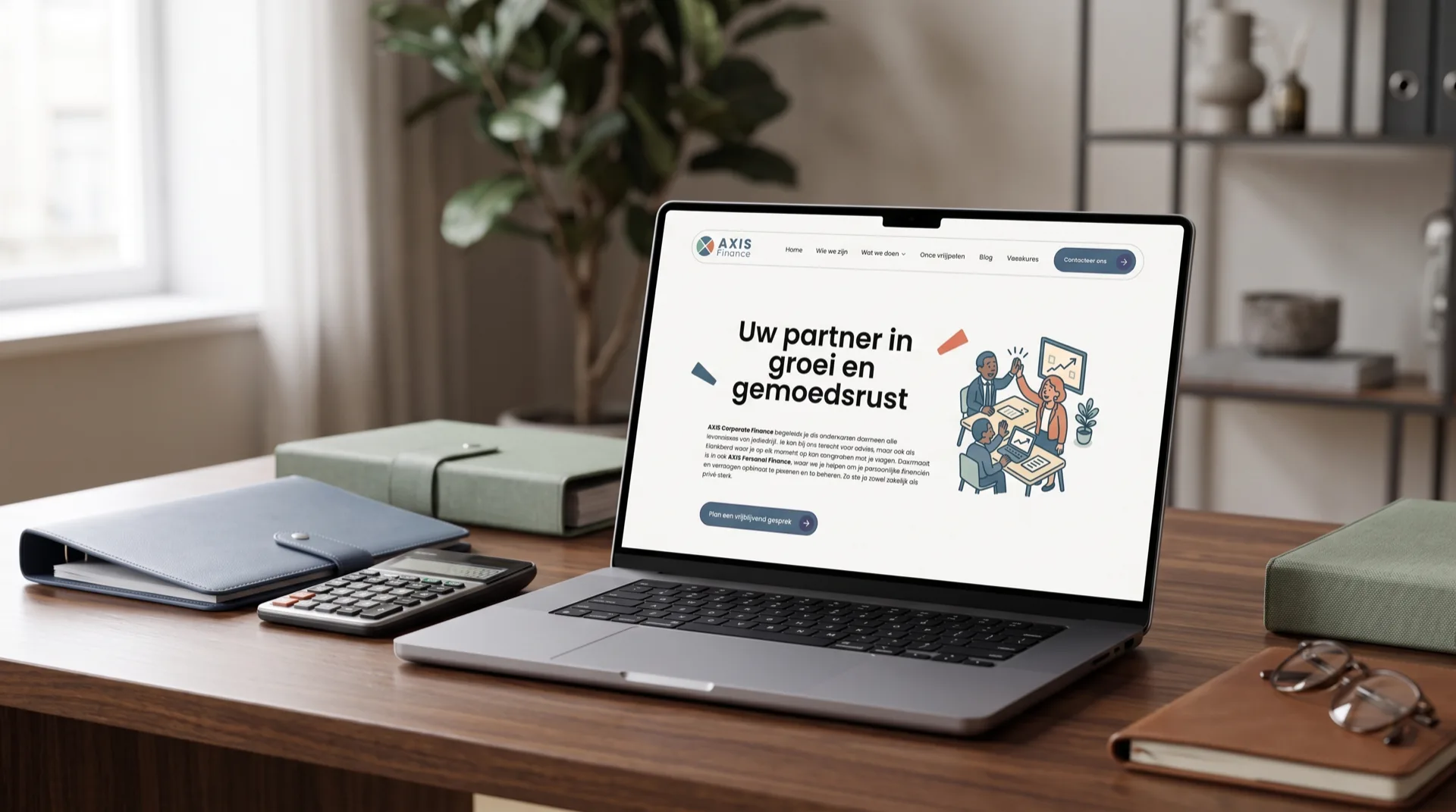 De website die we voor Axis Finance bouwden